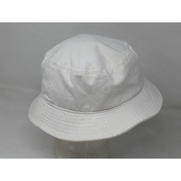 Adidas Aeroready‎ Bucket Hat Women White Canvas Pink Embroidered Lettering - Picture 2 of 9
